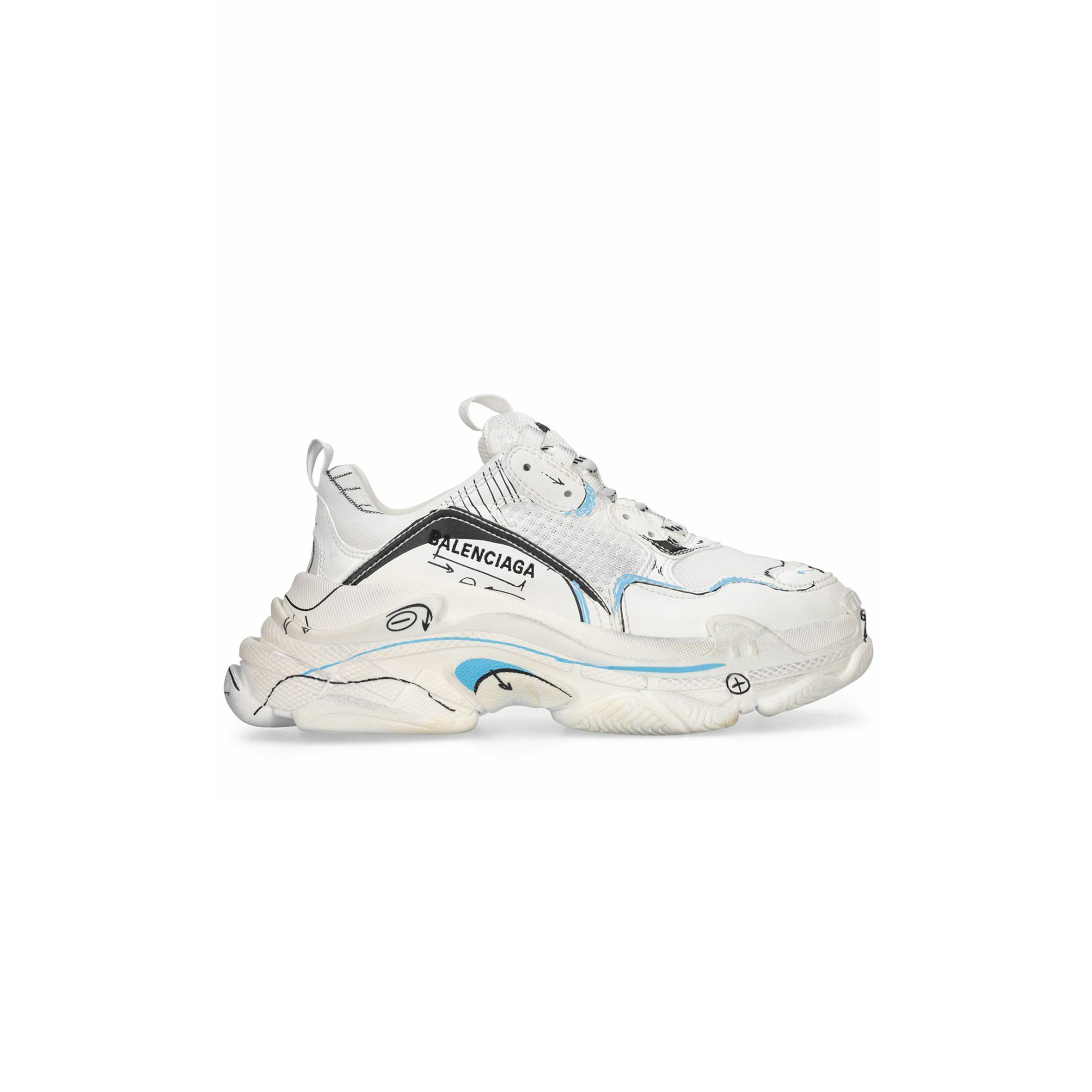 Ba*len*cia*ga triple s logotype sneakers 536737w3srb9014